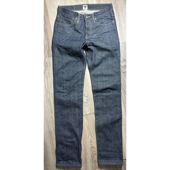 TELLASON ELGIN Mid Rise Slim Tapered Selvedge Jeans Mens 29 Japanese Dark Denim